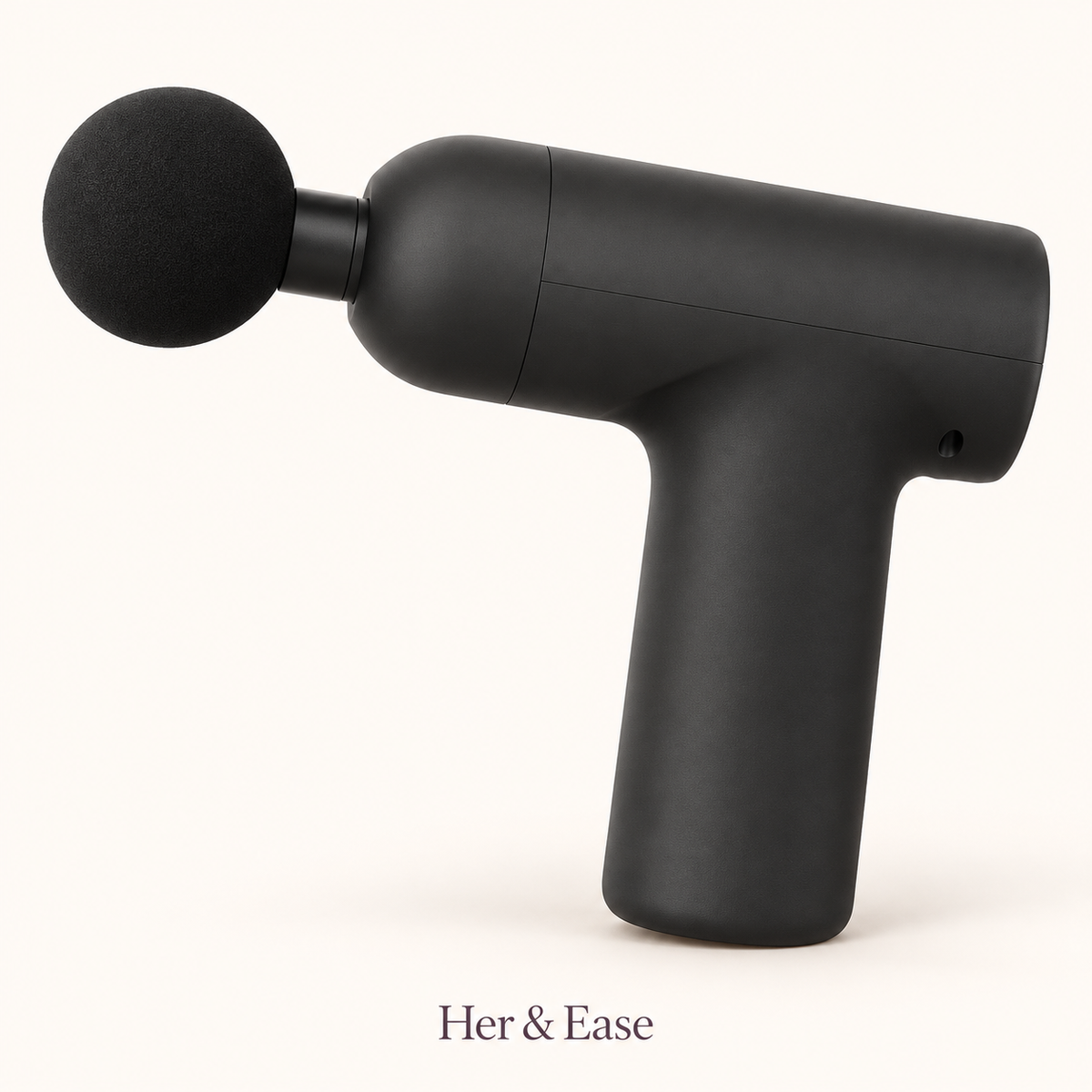Pocket Pause black mini massage gun with round ball attachment
