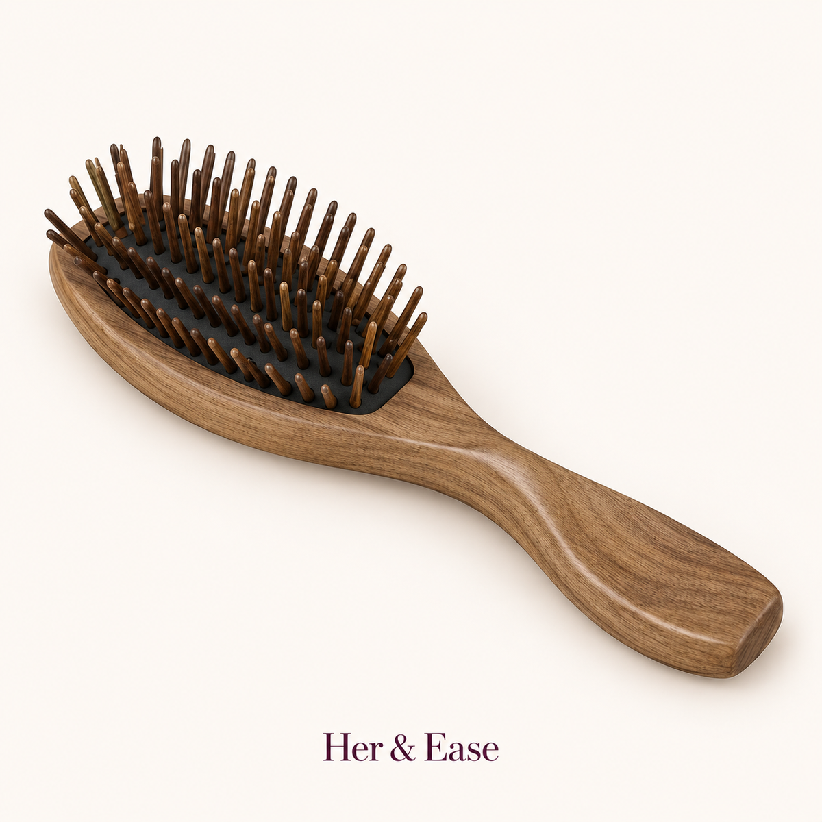 Quiet Moment wooden scalp massage brush with rounded wooden pins