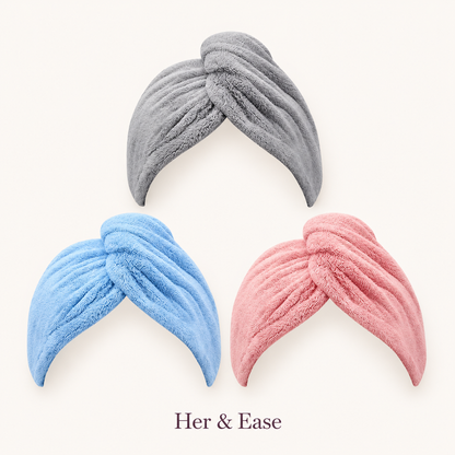 Hair Day set: Soft Dry microfiber hair towel trio